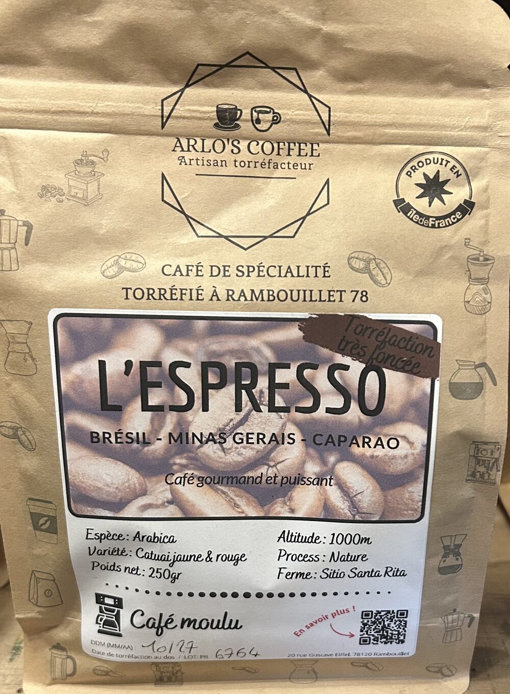 Café Arlo's Espresso moulu 250g