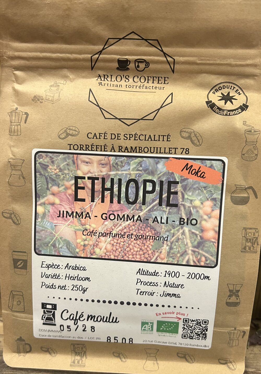 Café Arlo's Éthiopie moulu 250g