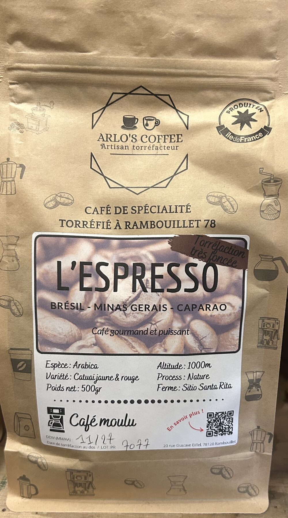 Café Arlo's Espresso en grain 500g